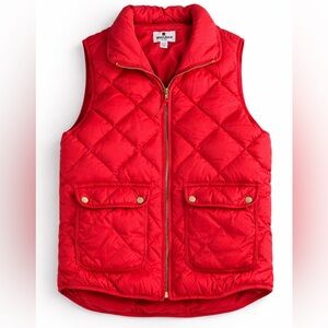 Woolrich Red Quilted Down Puffer Vest Duck Down Feather Fill Women’s Small